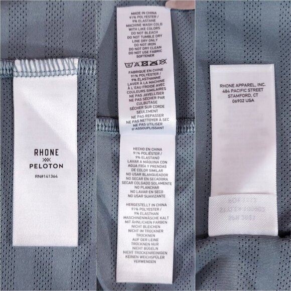 Rhone Peloton Mens Size Large Swift Short Sleeve Gray Performance Athletic Shirt - Picture 10 of 13